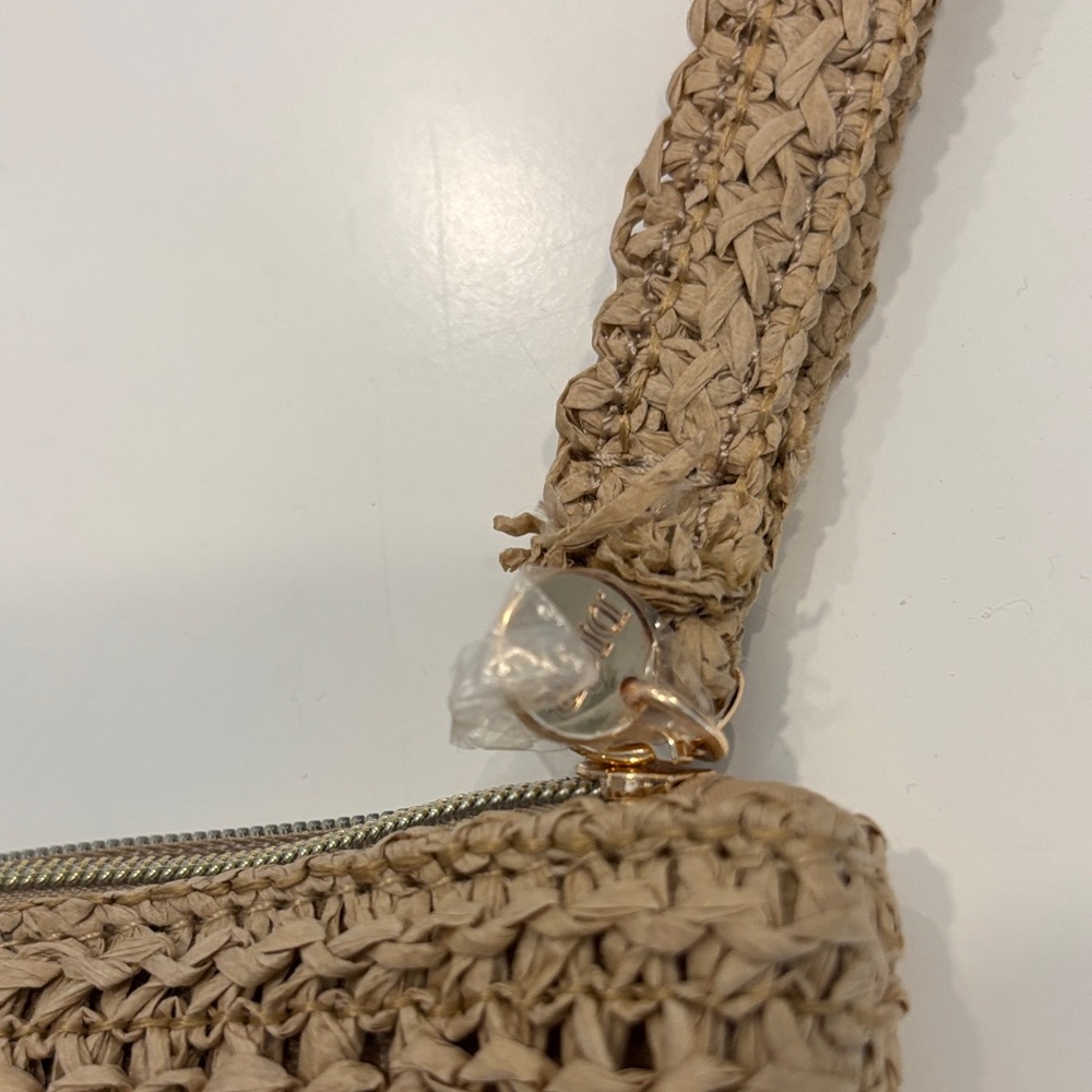 Brand new - Dior Raffia Woven Pouch Clutch Wristlet with Strap - Picture 7 of 8